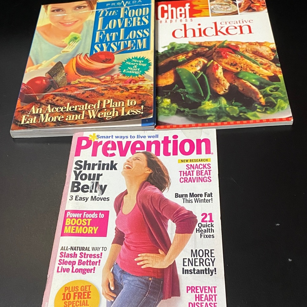 Set of Three vintage Health and Cooking Books